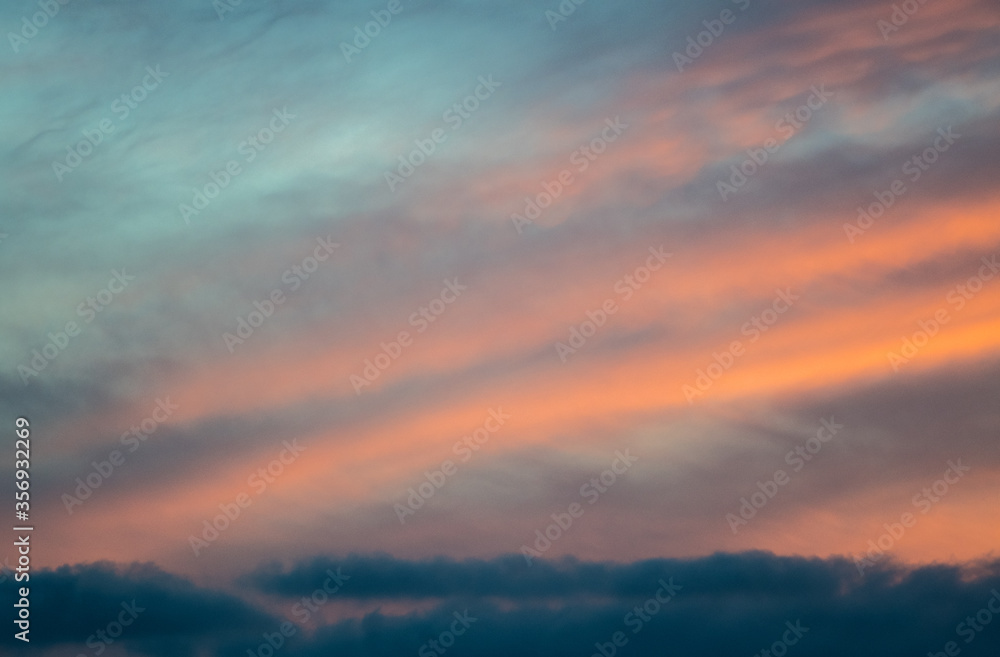 Beautiful relaxing abstract clouds background during sunset- Israel