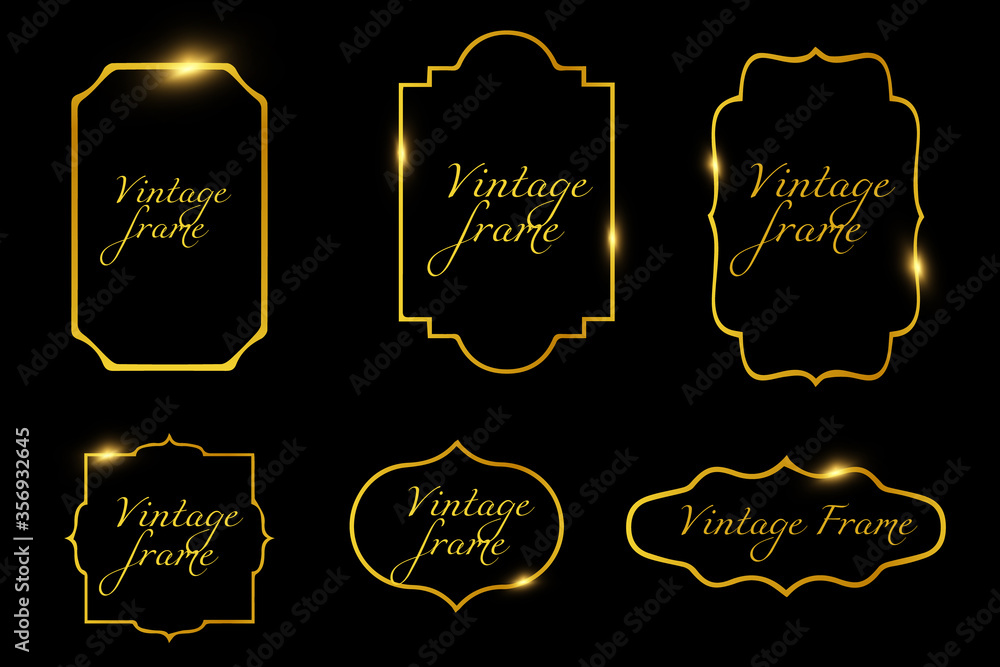 Collection of gold frames and borders Art Deco.