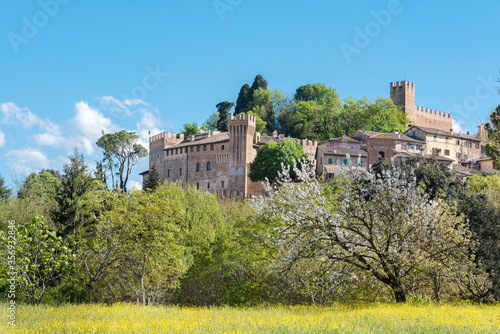 panoramic view of a medieval village in Italy