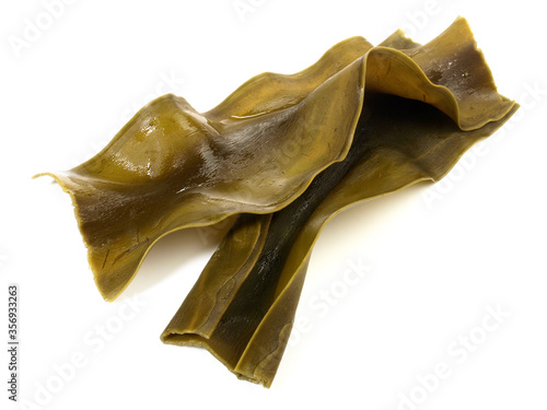 Soaked Kombu - Seaweed isoladet on white background photo