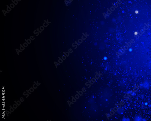 Abstract defocused circular blue bokeh on dark background. EPS 10