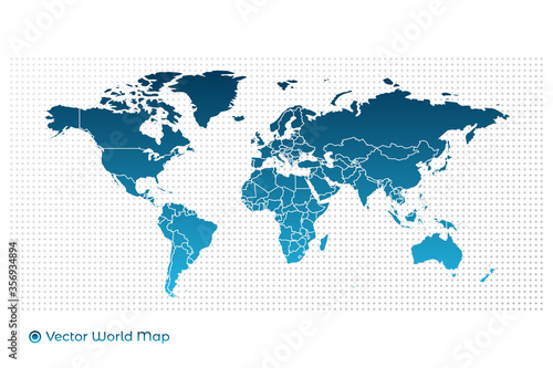 World map infographic blue gradient symbol. Illustration vector sign on dotted background. Global element for business  sample  web design  media  news  blog  report