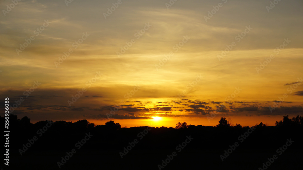 sunset yellow sky, beautiful summer warm landscape sunset yellow sky, beautiful summer warm landscape