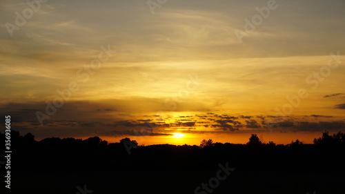 sunset yellow sky  beautiful summer warm landscape