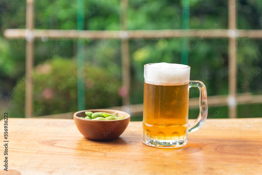 枝豆とビール 枝豆とビール