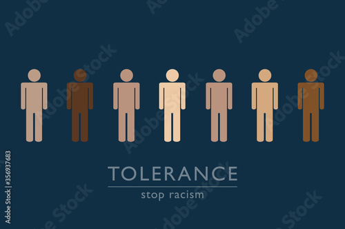 stop racism tolerance concept persons with different skin colors vector ilustration EPS10