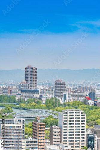 Aerial view of Osaka skyline building Cityscape Japan