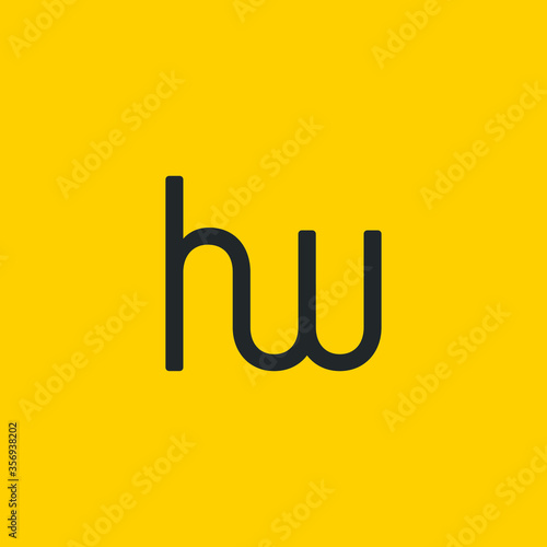 HW vector letter alphabet logo design in vector format. Minimal perfect concept initials.	