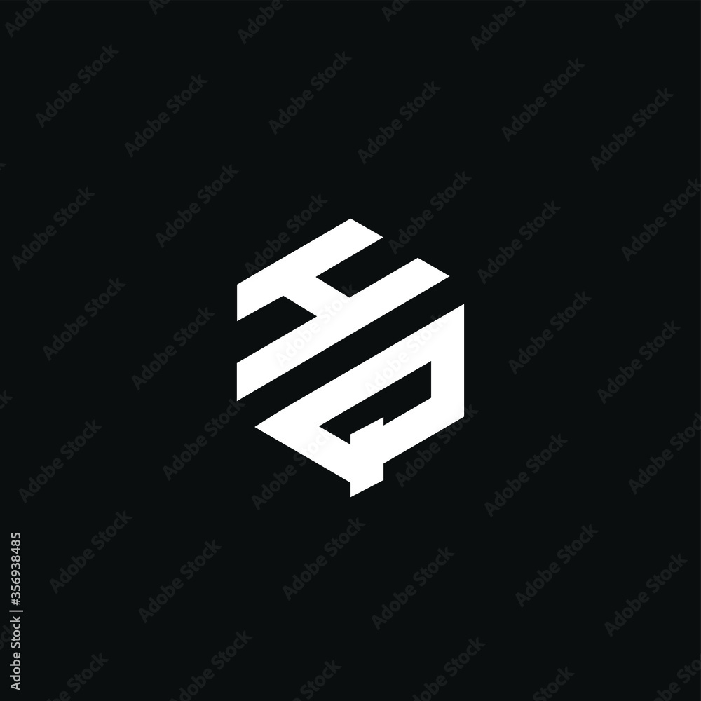 creative minimal HQ logo icon design in vector format with letter H Q