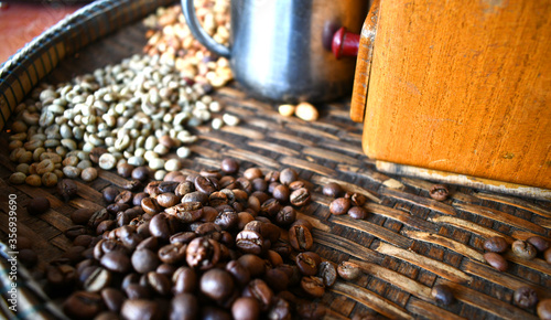 Handmade Roasted Coffee robusta organic in thailand