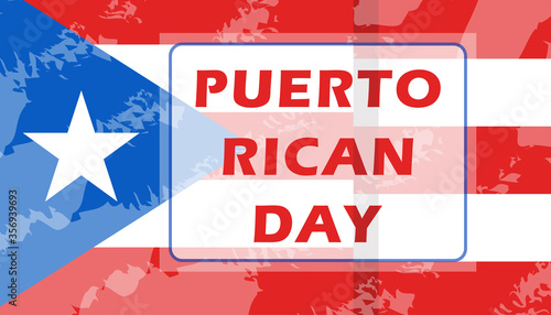 Puerto Rico Independence Day vector poster with national flag and text. All elements are isolated with the ability to edit.