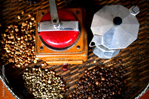 Handmade Roasted Coffee robusta organic in thailand