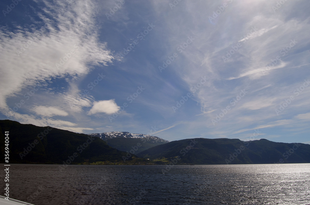 Sognefjord, Norway, Scandinavia. View from the board of Flam - Bergen ferry. Sognefjord, Norway, Scandinavia. View from the board of Flam - Bergen ferry.