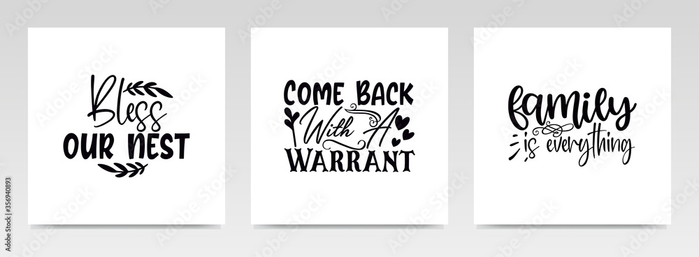 Doormat quotes letter typography set illustration. Doormat quotes letter typography set illustration.