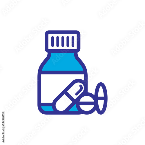 bottle pill icon logo illustration template