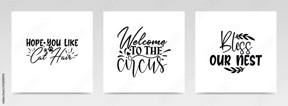 Doormat quotes letter typography set illustration. Doormat quotes letter typography set illustration.