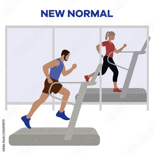 Open fitness center sport club People New normal