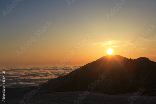 立山の夕日（大日岳と雲海） © Tsuruko