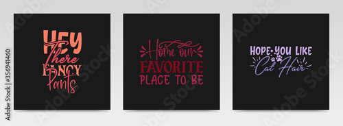 Doormat quotes letter typography set illustration.