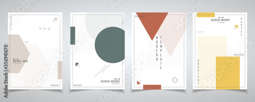 Abstract minimal design of geometry with halftone design brochure set. illustration vector eps10