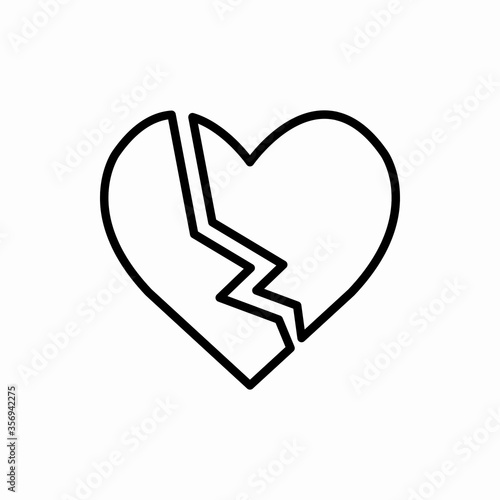 Outline broken heart icon.Broken heart vector illustration. Symbol for web and mobile