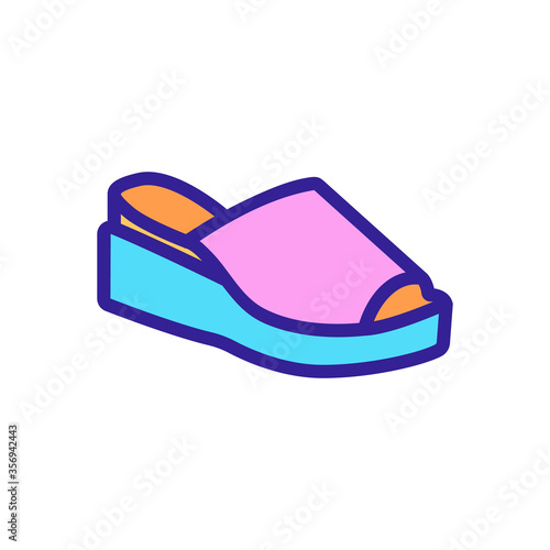 wedge shoe icon vector. wedge shoe sign. isolated color symbol illustration