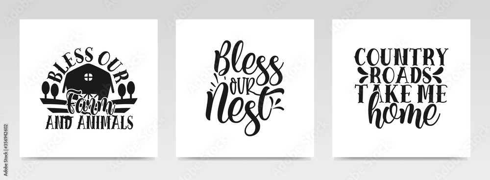 Farming quotes letter typography set illustration. Farming quotes letter typography set illustration.