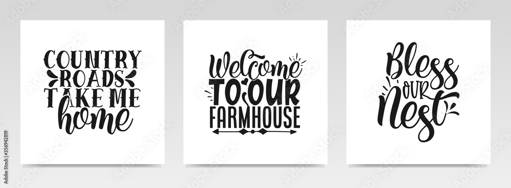 Farming quotes letter typography set illustration. Farming quotes letter typography set illustration.