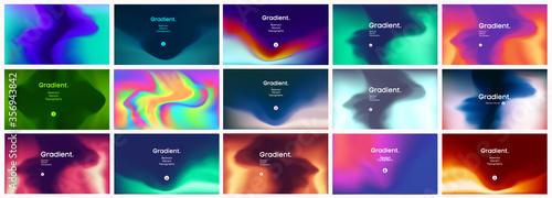 Smooth abstract colorful gradient backgrounds set. Vector collection of colorful blur background. Watercolor illustration element with mesh design of vibrant blend colors. Abstract fluid and colorful photo