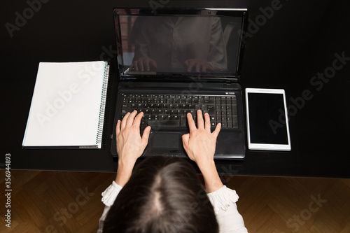 woman working with a computer