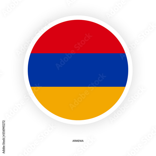 Free Download Armenia circle flag icon with shadow on white background. Armenia circular flag icon isolated on white background. - GFXLoad