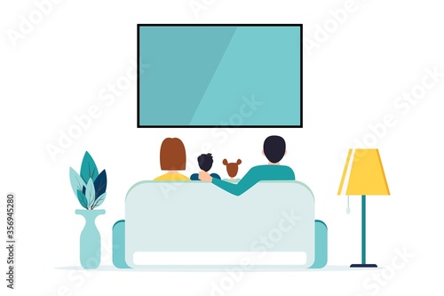 People watching the news, on a white background, vector illustration