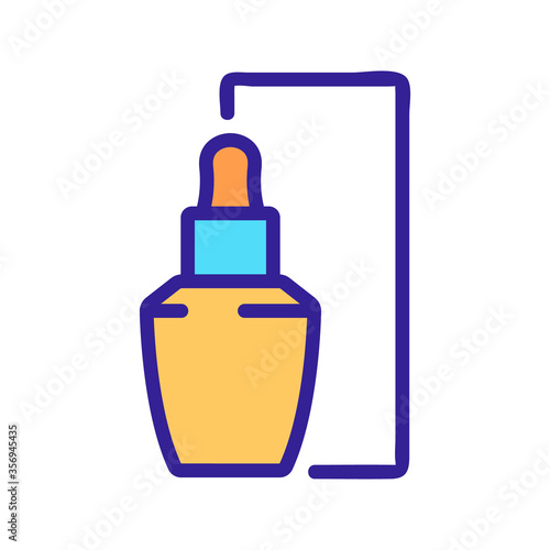 serum bottle and package icon vector. serum bottle and package sign. isolated color symbol illustration