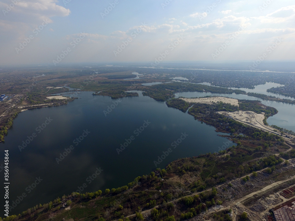 Residential area of Kiev (drone image). 