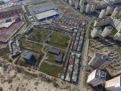 Residential area of Kiev (drone image). 