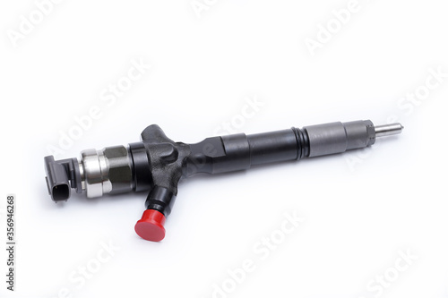pump injector. Studio shot of diesel fuel injector isolated on white.