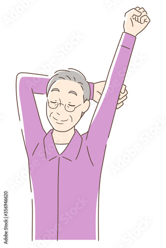 ストレッチする男性