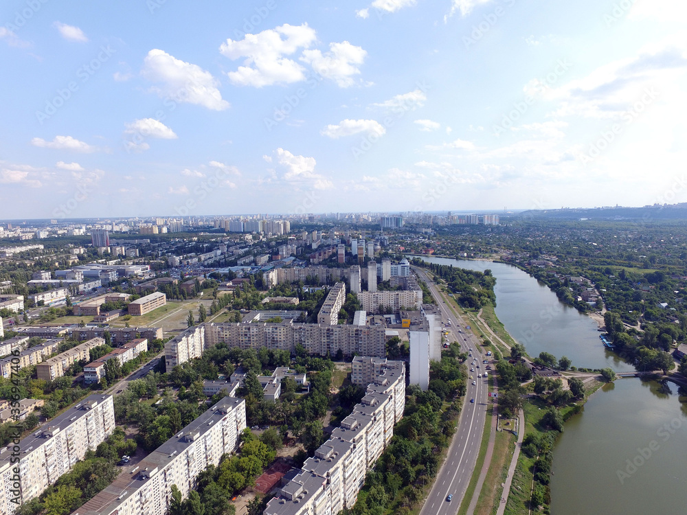 Residential area of Kiev (drone image).
