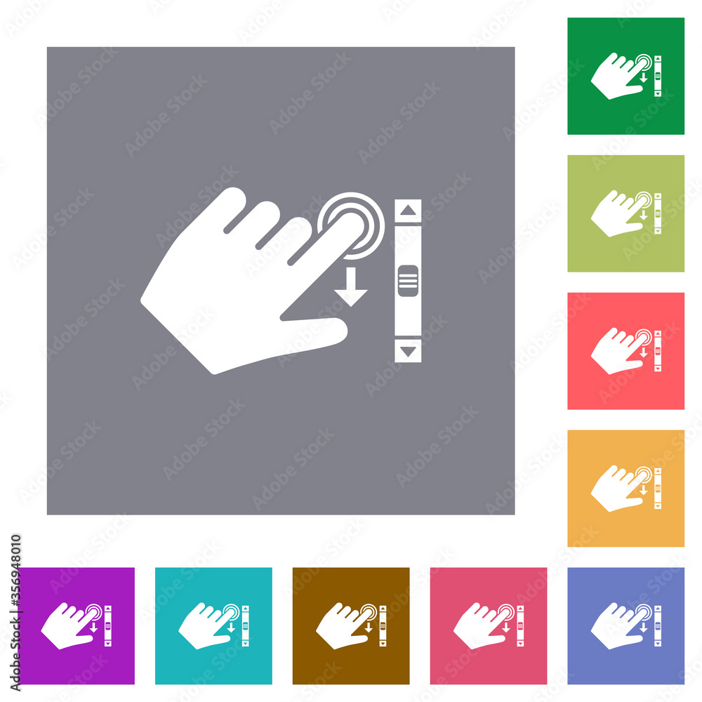 Left handed scroll down gesture square flat icons Left handed scroll down gesture square flat icons
