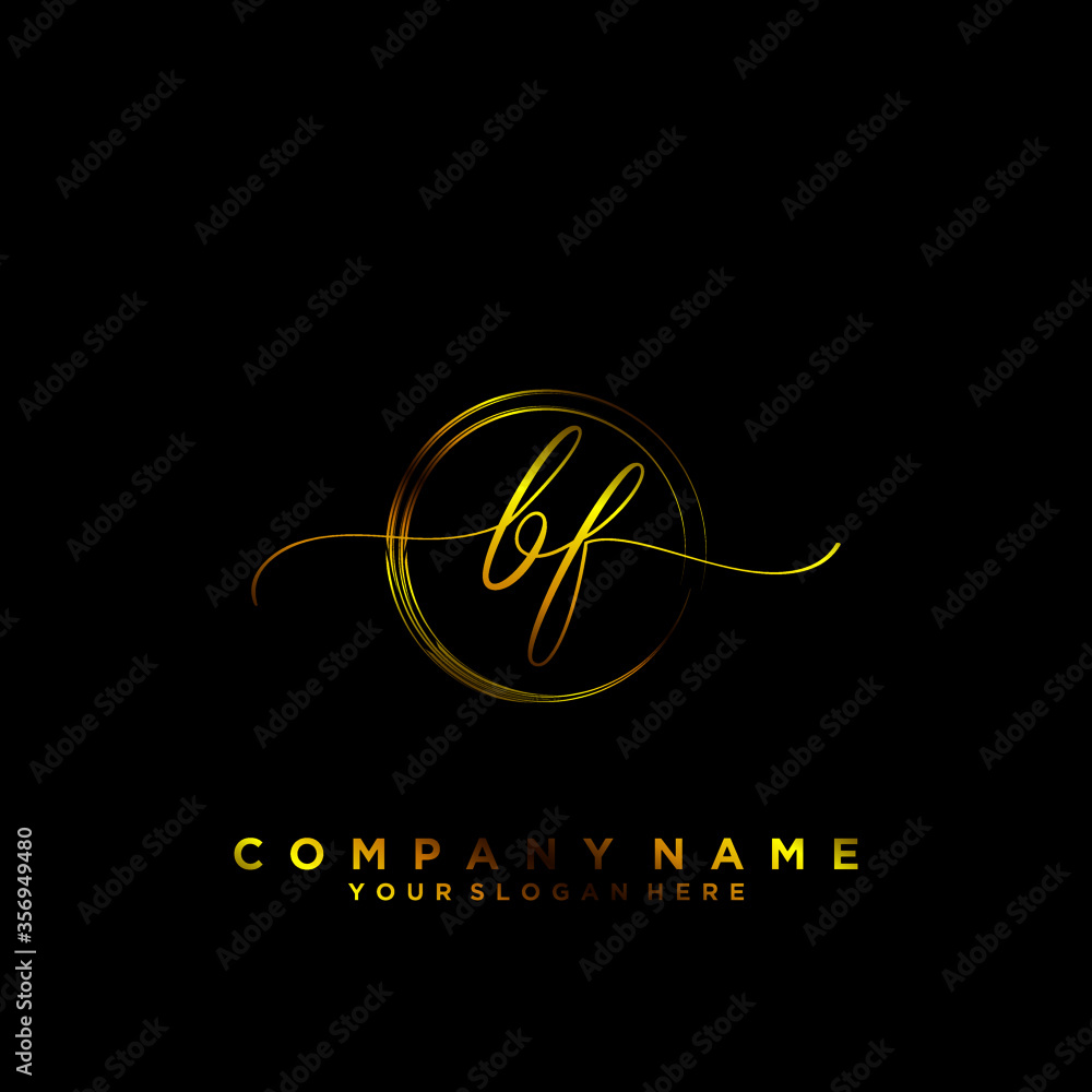 BF Initial handwriting logo vector BF Initial handwriting logo vector