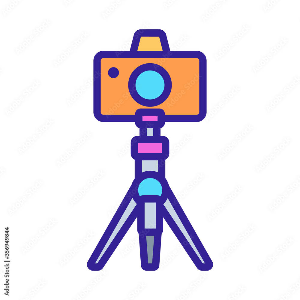 photo camera on tripod icon vector. photo camera on tripod sign. isolated color symbol illustration photo camera on tripod icon vector. photo camera on tripod sign. isolated color symbol illustration