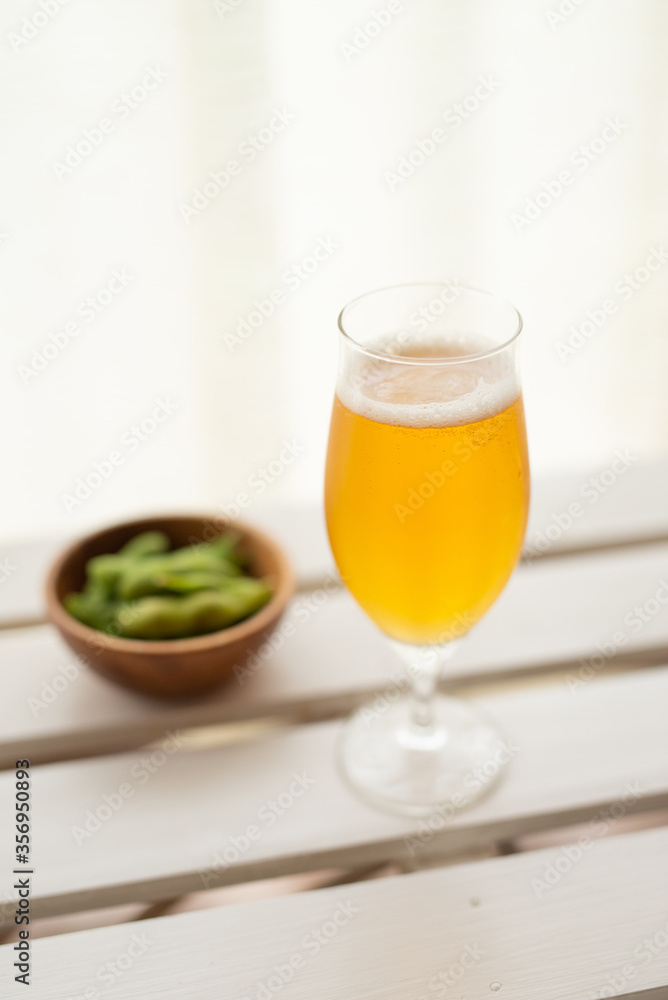 枝豆とビール 枝豆とビール