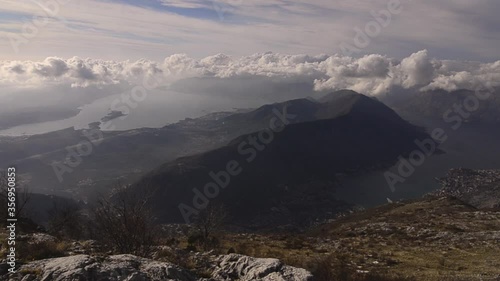 Kotor bay scene from Mount Lovcen, Montenegro