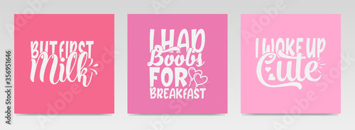 Cute baby quotes letter typography set illustration. © maria_studio