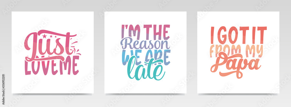 Cute baby quotes letter typography set illustration. Cute baby quotes letter typography set illustration.