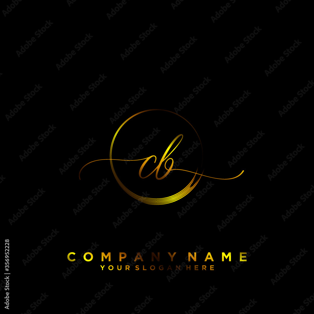 CB Initial handwriting logo vector CB Initial handwriting logo vector