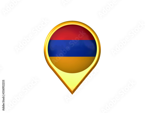 Armenia flag location marker icon. Isolated on white background. 3D illustration, 3D rendering Free Download Armenia flag location marker icon. Isolated on white background. 3D illustration, 3D rendering - GFXLoad