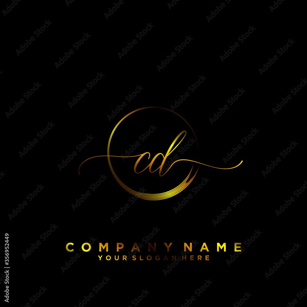 CD Initial handwriting logo vector CD Initial handwriting logo vector