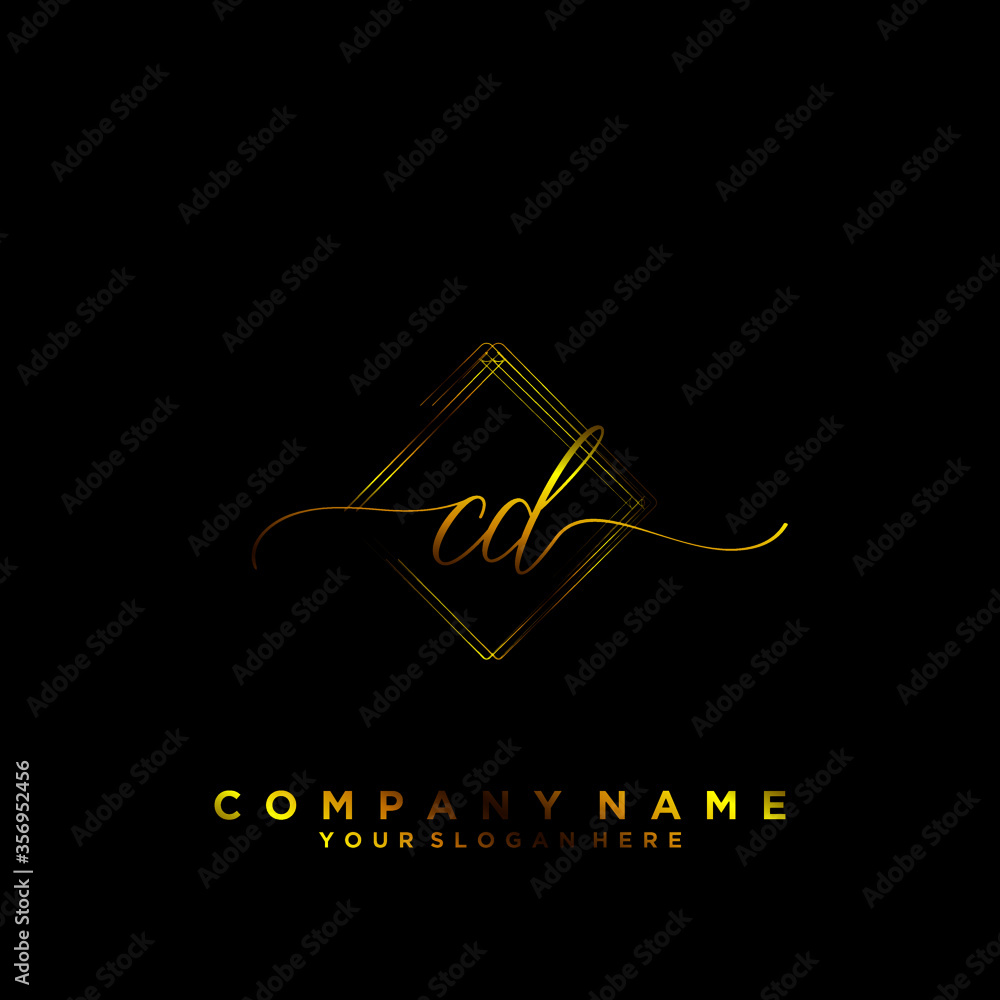 CD Initial handwriting logo vector CD Initial handwriting logo vector