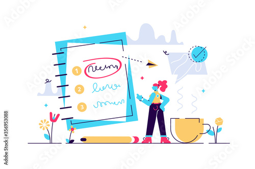 Priorities vector illustration. Flat tiny